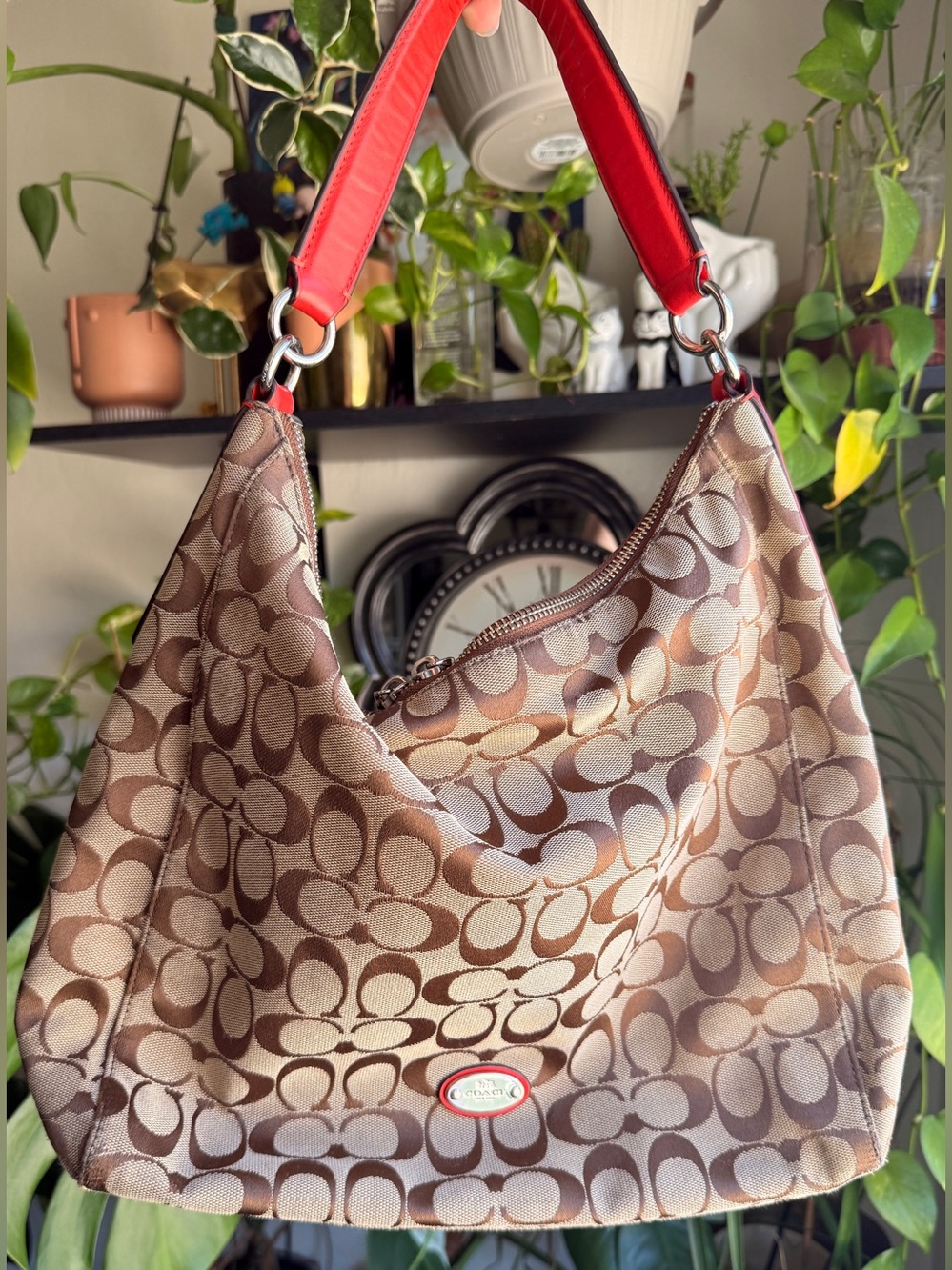 Coach Celeste Signature Hobo | Color: Red/Tan - F36377